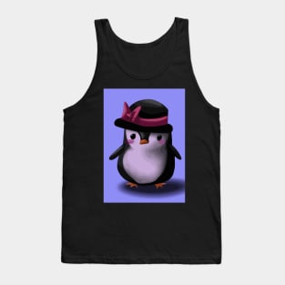 Penguin with Cute Pink Hat Tank Top